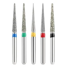 5pcs Dental Diamond Burs Extra Fine - Super Coarse Need Shape for High Speed HP
