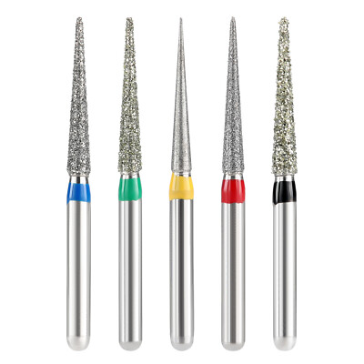 5pcs Dental Diamond Burs Extra Fine - Super Coarse Need Shape for High Speed HP