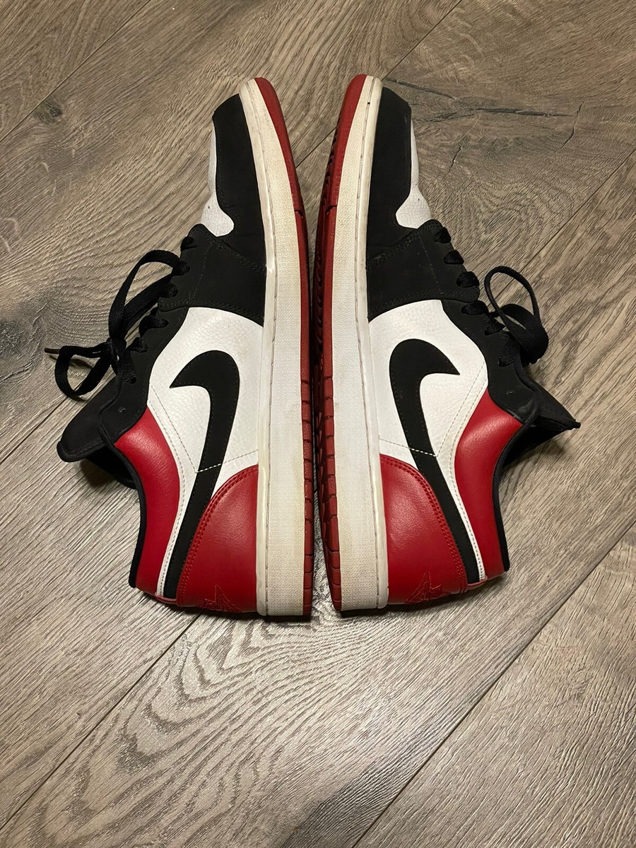 RARE Air Jordan Retro 1 Low Black Toe Gym Red White 553558-116