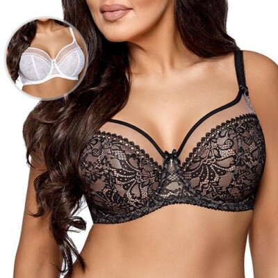 Ava 1396 Soft BH Dame Unterwäsche Spitze Gemustert Seitenstäbchen Regulierbar EU