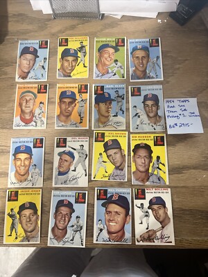 1954 Topps Red Sox team set missing number one Ted Williams | eBay