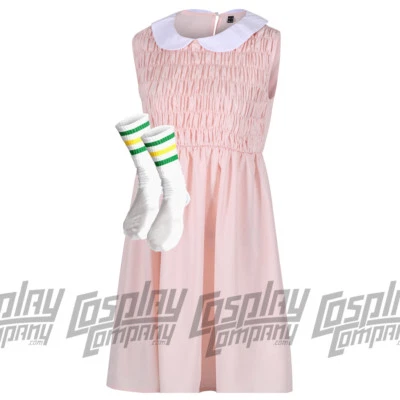 COSPLAYCOMPANY.COM Eleven Dress & Socks Stranger Cosplay Costume Fancy Dress Things Outfit T-shirt