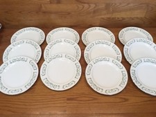 12 Fukagawa Arita 4501 Salad Plates 7 1/2  w/Green Scrolls - Excellent