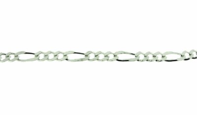 Silber diamantgeschliffenes Figaro Fußkettchen / Fußkette, 3,5 mm Glied, 10''/25 cm
