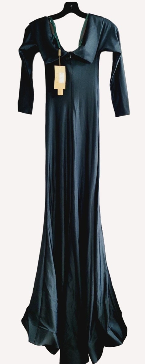 Amelia Couture 380 Off-Shoulder Gown Emerald Green Sz 6 Long Evening Dress  | eBay