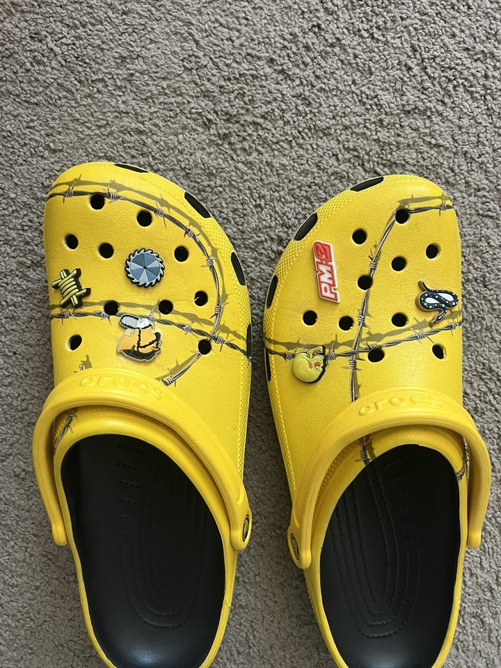 Post Malone Barbed Wire Crocs Size 14 Men's Post Co Beerbongs & Bentleys eBay