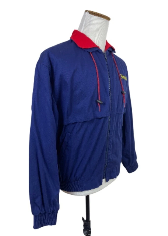 Vintage 80s Disneyland Blue Jacket With Red Collar & Yellow Embroidery Size M - Image 3 of 4