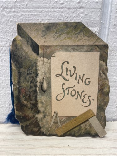 His Tender Care & Living Stones Antique Christian Mini Book Bible Poems 1890s - Picture 2 of 10