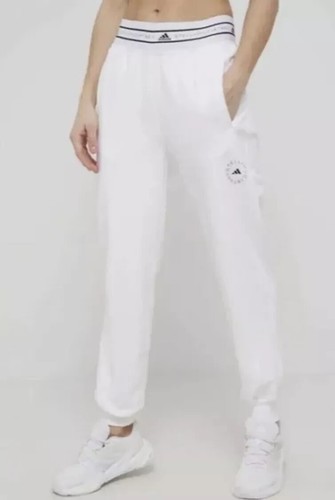Adidas aSMC Stella McCartney White Logo Cotton French Terry Sweatpants Sz. L - Picture 5 of 24