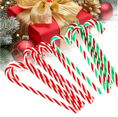 1-20pcs 15cm Christmas Twisted Plastic Candy Cane Xmas Tree Hanging Decor Prop - Picture 6 of 25