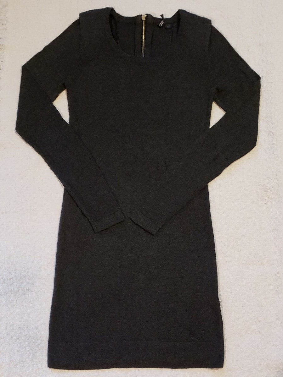 H&M DIVIDED Dark Grey Long Sleeve Bodycon Dress Womens size 2