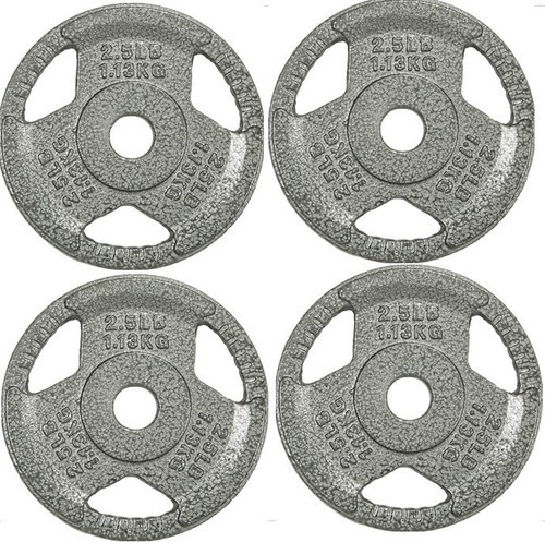 4er Set - HulkFit 1" Gusseisen Hantelscheibe Multi-Griff Griffe 2,5 Pfund EA 10 Pfund