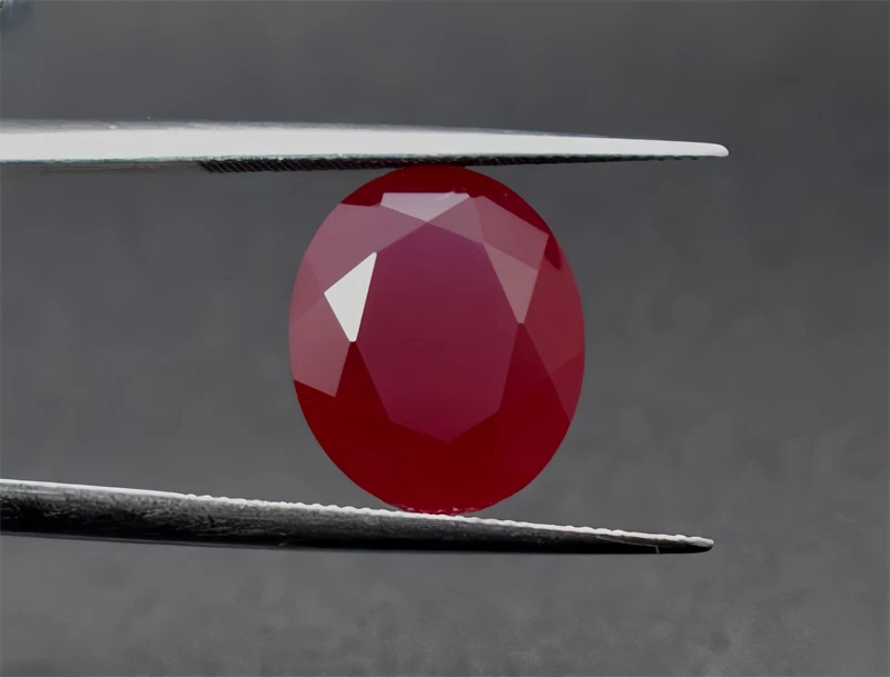 TOP QUALITY OPAQUE OVAL PIGEON BLOOD RED RUBY LAB-CREATED AAAA+ LOOSE GEMSTONE - Image 2 of 4