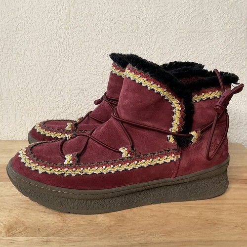 OTBT Terreno Cherry Lace Up Ankle Winter Snow Boots Women Size 8