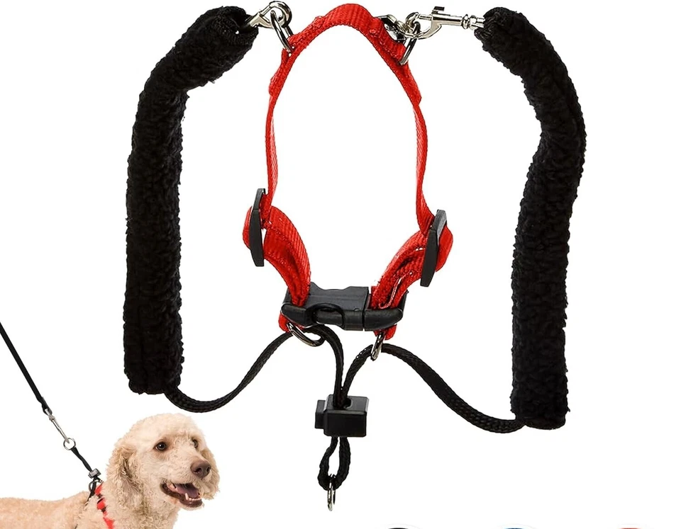 Training Halter No Pull Dog Harness w/RED Padded Sherpa Sleev Sporn size Large - Image 3 of 4