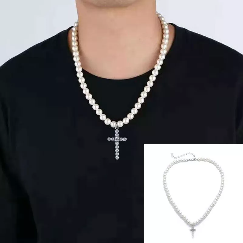 MENDEL Cool Boys Mens Stainless Steel Cross Pendant Necklace For Men Women  Chain