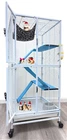 Double Unit 4-Tiers Small Animal Critter Home Cage On Wheels Ferret Hammock Rats