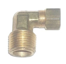 Brass Plumbing Elbow Fitting 90 Degree 1/2 inch Thread to 3/8 Compression