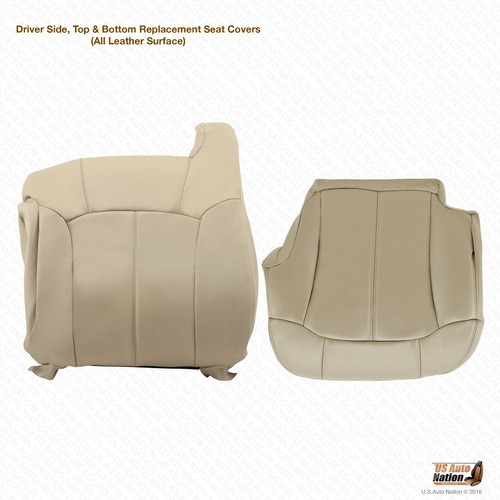 2000 2001 2002 Chevy Tahoe Suburban Upholstery Leather Seat Cover In Shale Tan - Picture 4 of 16