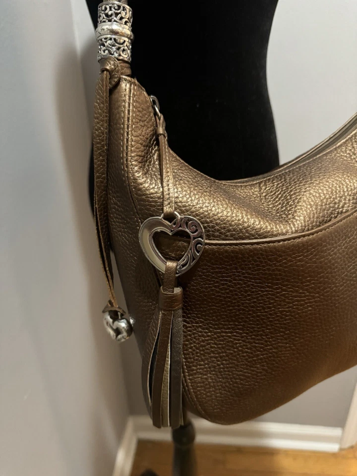Bolso de Mano Brighton Hobo Barbados para Mujer Cuero Guijarro Marrón Bronceado Trenzado Foto 3 de 4
