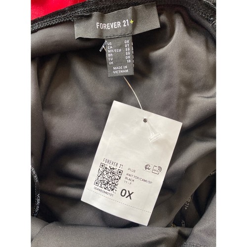 Camiseta sin mangas Forever 21 negra de terciopelo y encaje talla 0X Plus NUEVA CON ETIQUETAS NUEVA - Imagen 5 de 5
