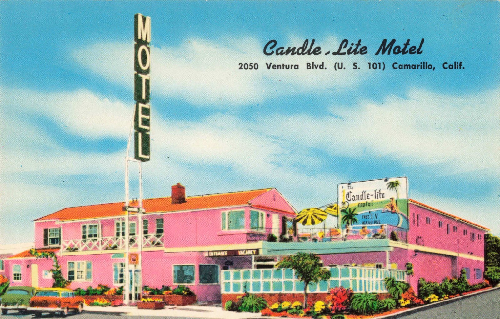 Candle Lite Motel Ventura Boulevard Camarillo California CA Chrome