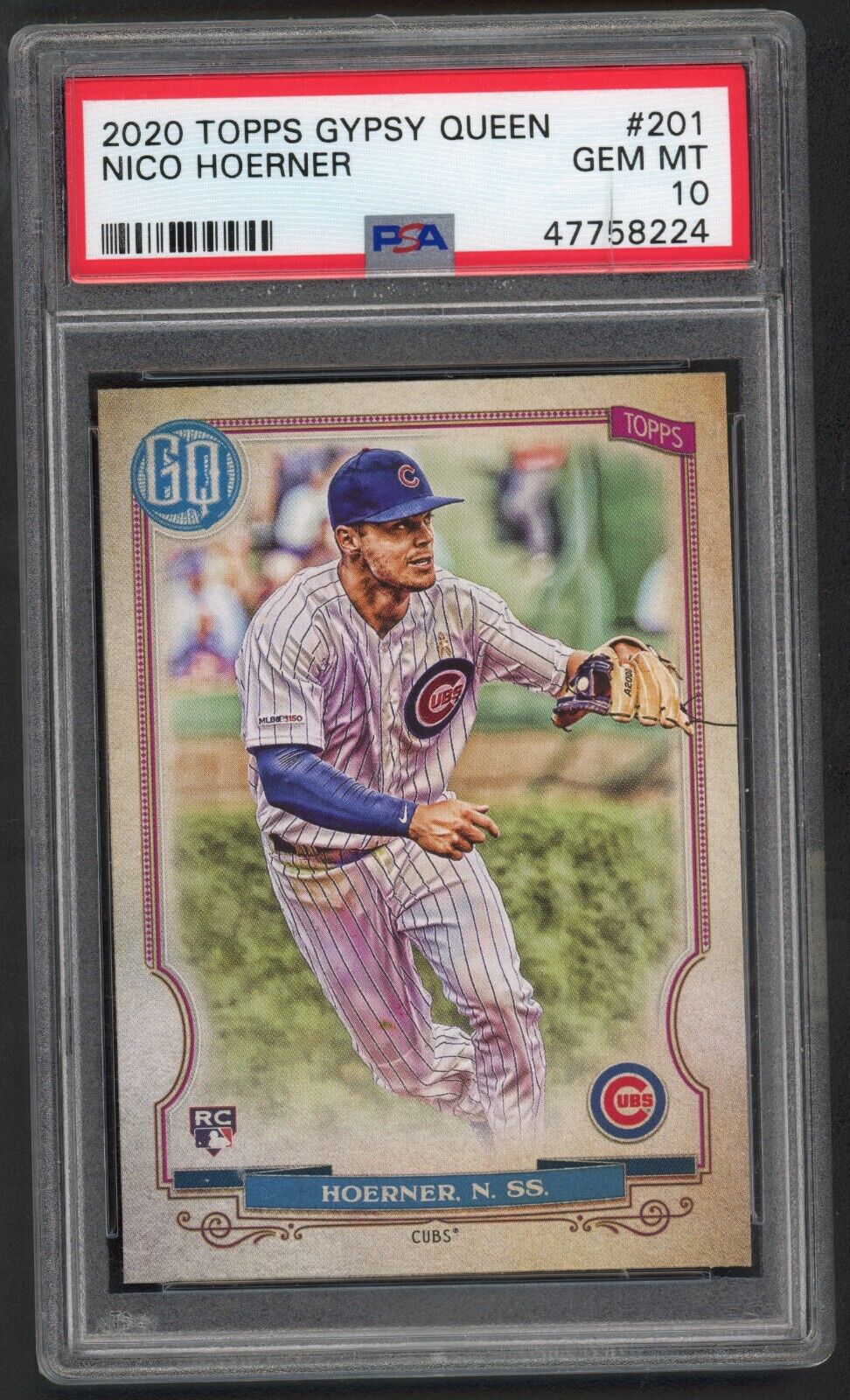 2020 Topps Gypsy Queen Nico Hoerner Chicago Cubs 201 PSA 10 GEM MINT Rookie Card