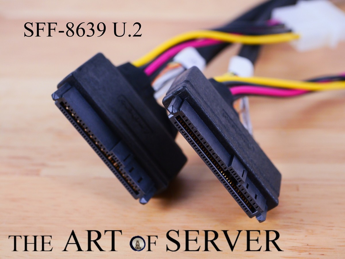 NVMe cable for Broadcom 9400 SFF-8643 to 2x SFF-8639 U.2 80 cm