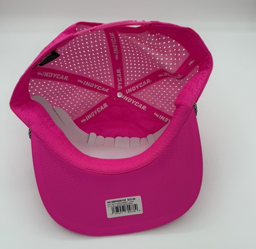 Helio Castroneves Autographed Neon Pink Indycar SnapBack Rope Hat - Picture 2 of 2