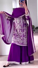 Wedding Pakistani Party Wear Designer Salwar Kameez Readymade Purple Salwar Suit