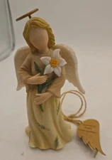 About Face Designs 2006 Friendship Angel 5.25” W/ Tag Offwhite Floral