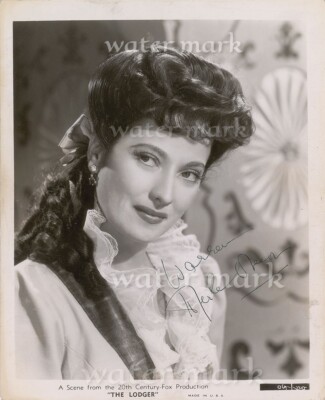 Merle Oberon B/W Vintage Nachdruck Unterzeichnet Foto A4 Größe 20.3cmX27.9cm