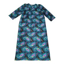 Vintage Tiger Lily Long Nightgown Sleep Womens Floral Polyester Robe USA Sz S
