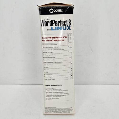 WordPerfect 8 For Linux Operating System Software CD Manual 1999 Corel - Picture 4 of 9