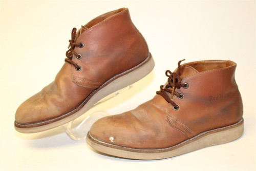 Red Wing Traction Tred Chukka Mens Size 9 D 42 USA Made Leather Safety Boots 595