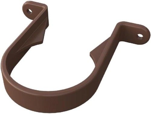 68 mm Downpipe Brackets - Round Drain Pipe Clips - 5 Pack Brown - Picture 2 of 4