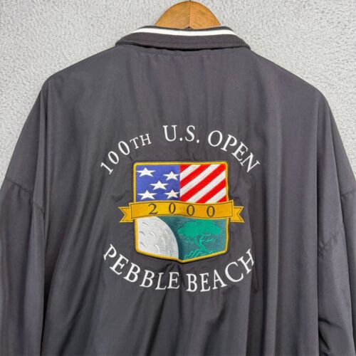 Vintage Pebble Beach Jacket Men's 2XL Black Zip 100th US Open Embroidered y2k - Picture 10 of 14