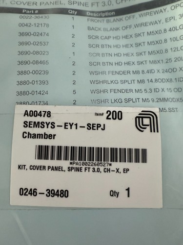 Applied Materials AMAT 0246-39480 KIT,COVER PANEL,SPINE FT3.0,CH-X,EP,NEW - Picture 2 of 2