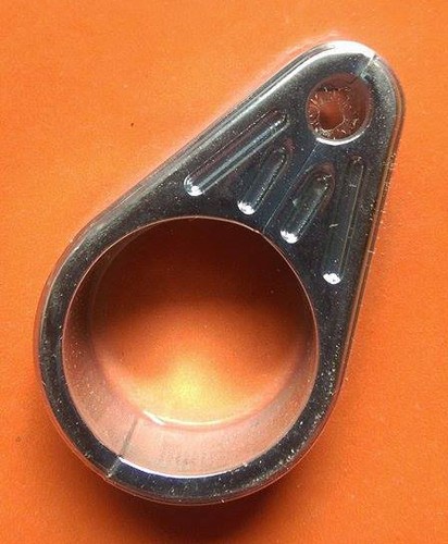 MCS Chrome Slotted Single Throttle Cable Clamp 1" Frame / Handlebar BC38041 - Picture 2 of 2