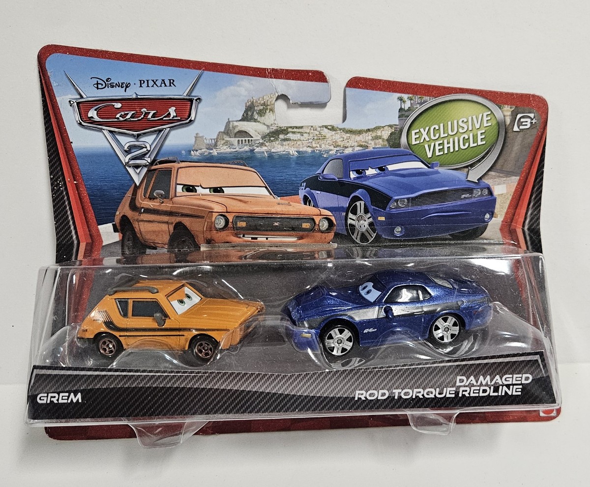 激レア GREM & DAMAGED ROD TORQUE REDLINE Disney Pixar Cars 2 Grem Damaged Rod Torque Redline New
