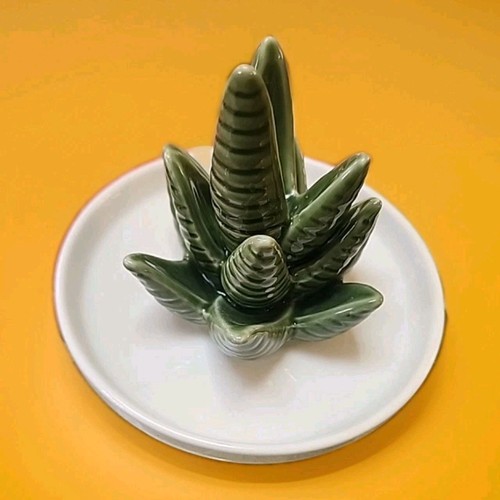 ceramic aloe or cactus ring Jewelry Bracelet holder dish Trinket Tray