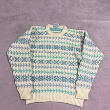 Vintage Knitted Jumper Abstract Patterned Knit Sweater Women's M 12-14