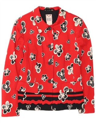 Mondi Herren 4 Knopf Blazer Sakko EU 38 Medium Rot Blumen BP35