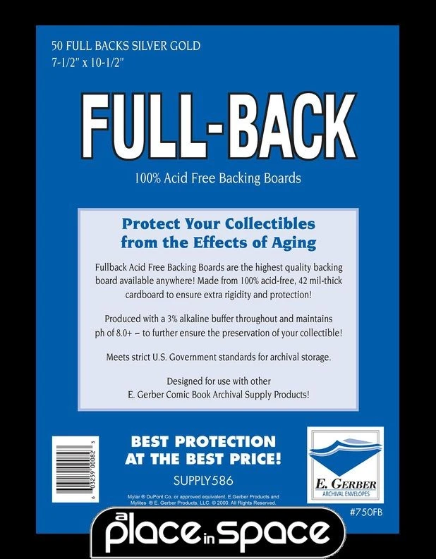 E. GERBER 50 SILVER GOLD FULL BACKS COMIC BOARDS (SUPPLY586)