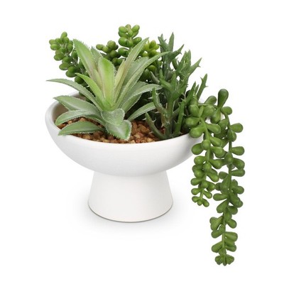 7.5  Small Succulents Plants Artificial in Ceramic Pots Potted Faux Succulent...
