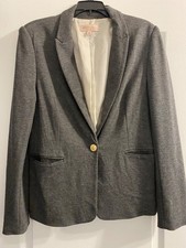 PHILOSOPY Women's Blazer Stretch/Business Casual Sz Large - CHARCOAL GRAY