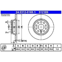 2X Bremsscheibe Hinten FüR Audi A3 8P 1.8 1.9 2.0 3.2 03 Bis 13 ATE Cbbb Cbzb