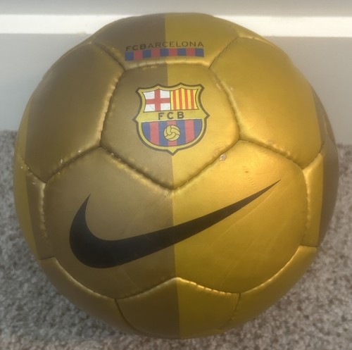 RARE Nike FC Barcelona Soccer Football Ball! Gold Golden FCB Size 5 LOOK!