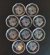 VAL ST LAMBERT BRUSSELS COASTERS, Intaglio Lead Crystal, Made in Belgium, 10PCS