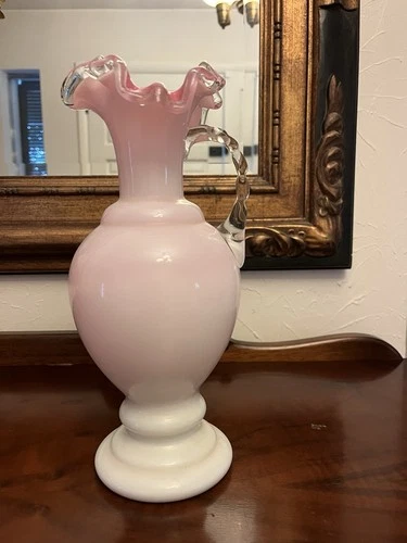 Vintage Fenton Peach Crest Vase